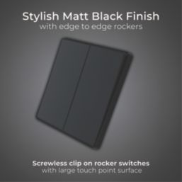 British General Evolve 20A 16AX 2-Gang 2-Way Light Switch  Black