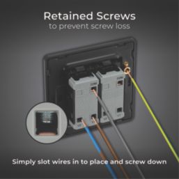 British General Evolve 20A 16AX 2-Gang 2-Way Light Switch  Black