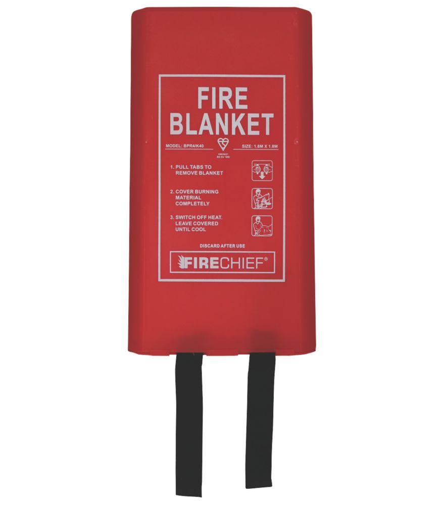 Firechief Fire Blanket with Rigid Case 1.8m x 1.8m Screwfix