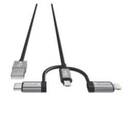 Varta USB-A to Micro USB-B / Lightning / USB-C 3-in-1 Sync & Charge Cable 2m