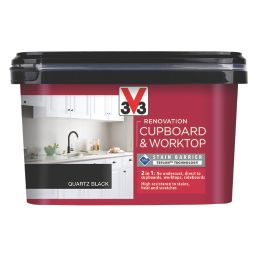 V33 2Ltr Quartz Black Satin Kitchen Cupboard Paint