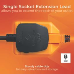 Masterplug 13A 1-Gang Unswitched  Extension Lead  15m