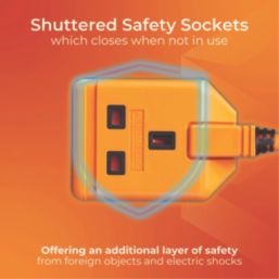 Masterplug 13A 1-Gang Unswitched  Extension Lead  15m