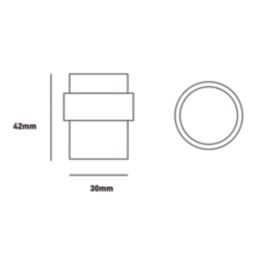 Eclipse Round Buffered Solid Floor Door Stop 30 x 41mm Matt Black