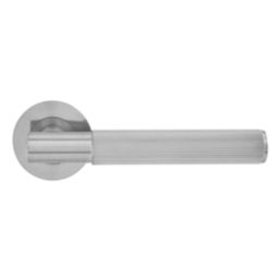 Eclipse Insignia Premium Fire Rated Linear Design Lever On Rose Door Handle Pair Satin Nickel 1 Pair