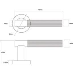 Eclipse Insignia Premium Fire Rated Linear Design Lever On Rose Door Handle Pair Satin Nickel 1 Pair