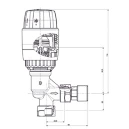 Danfoss RAS-B² 15mm x 1/2" White/Nickel-Plated Angled & L/S Traditional Thermostatic Radiator Valve & Lockshield