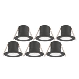 Saxby CosmosEco V3 Fixed  Fire Rated LED Recessed Downlights Black 6W 500lm 6 Pack