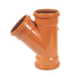 FloPlast Push-Fit 45° Triple Socket Equal Junction 110mm