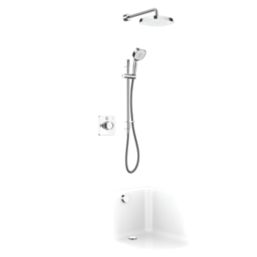 Mira Evoco Rear-Fed Concealed Chrome Thermostatic Built-In Mixer Shower with Diverter & Bath Fill