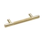 Elite Knobs & Handles Kensington Knurled T Bar Handle Brushed Brass 148mm