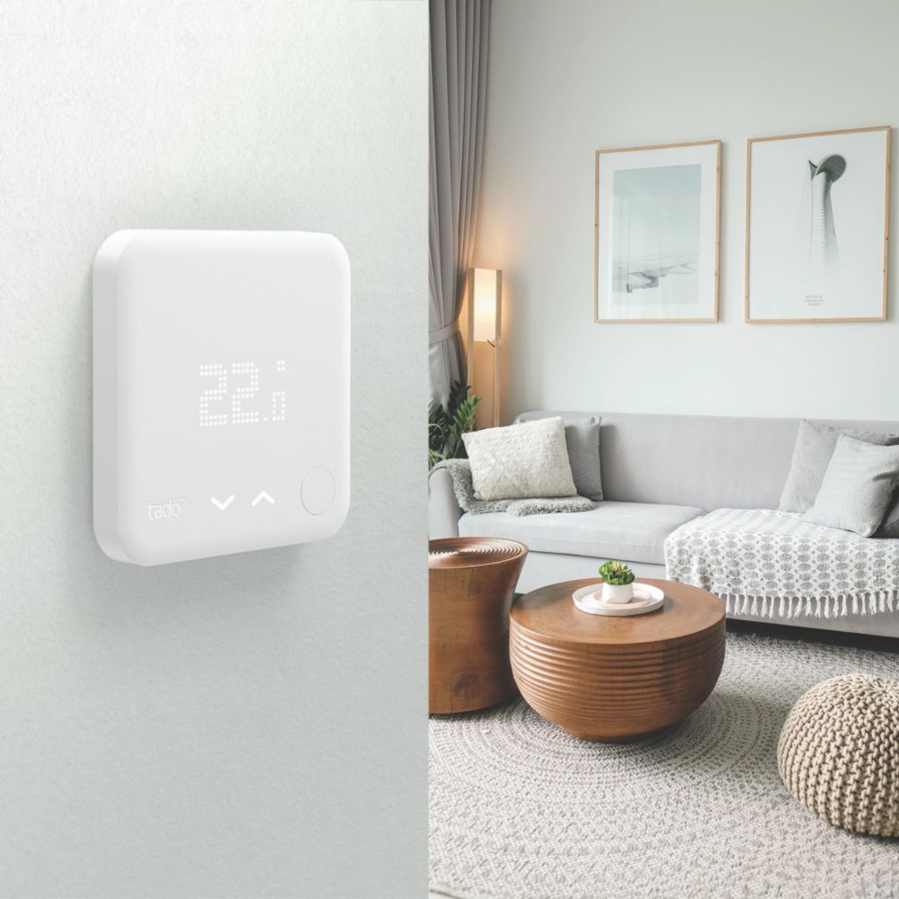 Tado V3+ Wireless Heating u0026 Hot Water Smart Thermostat Starter Kit White -  Screwfix