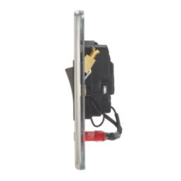 Contactum Lyric 20A 1-Gang DP Control Switch Brushed Steel with Neon with Black Inserts