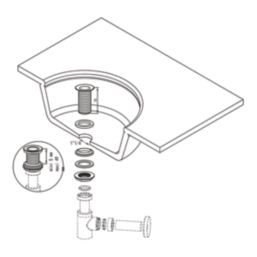 Flomasta Unslotted Captive Basin Waste Matt Black 65mm