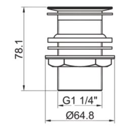 Flomasta Unslotted Captive Basin Waste Matt Black 65mm