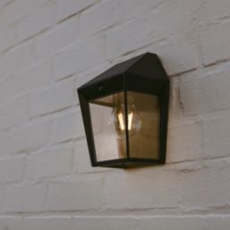 Lutec Avony Outdoor LED Solar Lantern Wall Light With PIR Sensor Black 200lm