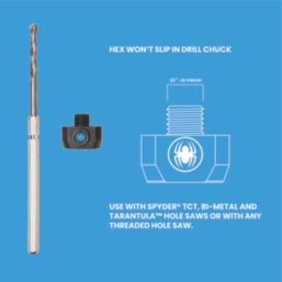 Spyder  Hex Shank Multi-Material Hole Saw Arbor with 181mm Pilot Drill