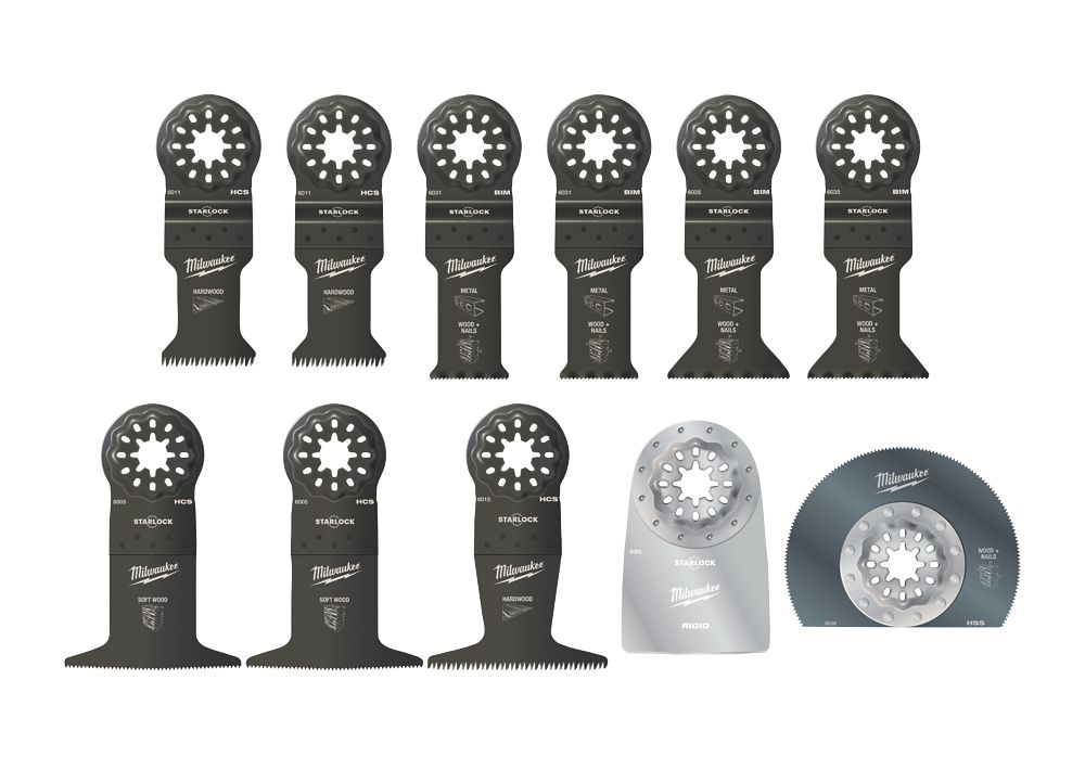 Milwaukee 48906090 MultiMaterial MultiTool Accessory Kit 11 Pcs