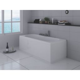 Highlife Bathrooms Halite Adjustable End Bath Panel 750mm Gloss White 2 Pieces