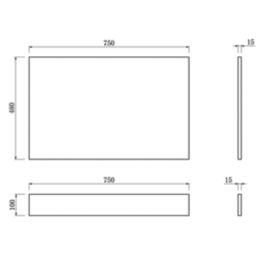 Highlife Bathrooms Halite Adjustable End Bath Panel 750mm Gloss White 2 Pieces