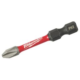 Milwaukee Shockwave 1/4" 50mm Straight Shank PH2 Screwdriver Bits