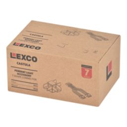 Lexco 3-Circuit Pendant Light T-Shaped Connector Black