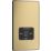 British General Evolve 2-Gang Dual Voltage Shaver Socket 115/240V Satin Brass with Black Inserts