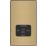 British General Evolve 2-Gang Dual Voltage Shaver Socket 115/240V Satin Brass with Black Inserts