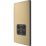 British General Evolve 2-Gang Dual Voltage Shaver Socket 115/240V Satin Brass with Black Inserts