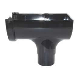 FloPlast Hi-Cap uPVC Half Round Stop End Outlet Black 115mm x 68mm