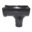 FloPlast Hi-Cap uPVC Half Round Stop End Outlet Black 115mm x 68mm