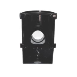 FloPlast Hi-Cap uPVC Half Round Stop End Outlet Black 115mm x 68mm