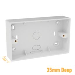 D-Line TSB35W/2 2-Gang Surface Pattress  Box 35mm 2 Pack