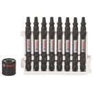 Bosch  1/4" 65mm Hex Shank PH2/T20 Impact Control Double-Ended Screwdriver Bits with Magnetic Sleeve 9 Piece Set