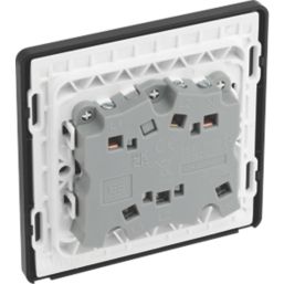 British General Evolve 10A 1-Gang 3-Pole Fan Isolator Switch Matt Black  with Black Inserts