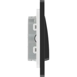 British General Evolve 10A 1-Gang 3-Pole Fan Isolator Switch Matt Black  with Black Inserts