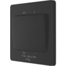 British General Evolve 10A 1-Gang 3-Pole Fan Isolator Switch Matt Black  with Black Inserts