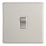 Contactum Lyric 10AX 1-Gang 2-Way Light Switch  Brushed Steel with White Inserts