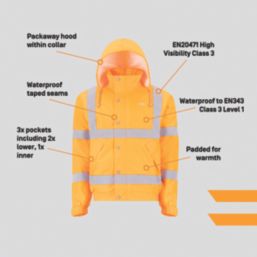Site Battell Hi-Vis Pilot Jacket Orange Medium 38-40" Chest
