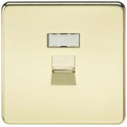 Knightsbridge  1-Gang RJ45 Ethernet Socket Polished Brass