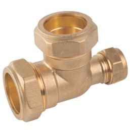 Midbrass  Brass Compression Reducing Tee 1" x 1/2" x 1"