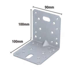 Magnodur Reinforced Angle Brackets Silver 100mm x 100mm x 90mm 10 Pack