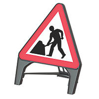Melba Swintex Q Sign Triangular "Men at Work" Traffic Sign 870 x 1220mm