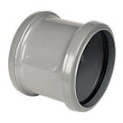FloPlast  Push-Fit Double Socket Pipe Coupler Grey 110mm