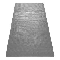Essentials  Interlocking Floor Tiles Grey 20mm 8 Pack