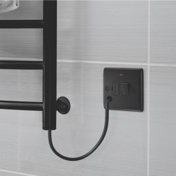 British General Nexus Metal 13A Switched Fused Spur & Flex Outlet with LED Matt Black with Colour-Matched Inserts