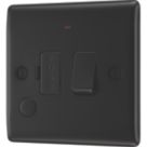 British General Nexus Metal 13A Switched Fused Spur & Flex Outlet with LED Matt Black with Colour-Matched Inserts