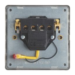 Contactum Lyric 32A 1-Gang DP Control Switch Brushed Brass with Neon with Black Inserts