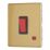 Contactum Lyric 32A 1-Gang DP Control Switch Brushed Brass with Neon with Black Inserts