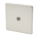 Varilight  1-Gang Coaxial TV Socket Satin Chrome